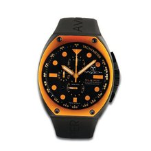 Avio Milano Quartz with Black Dial Chronograph Display and Black Rubber Strap SA BK 2002