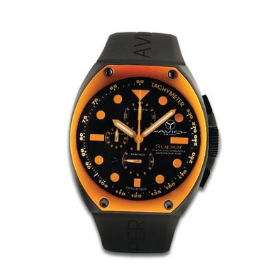 Avio Milano Quartz with Black Dial Chronograph Display and Black Rubber Strap SA BK 2002