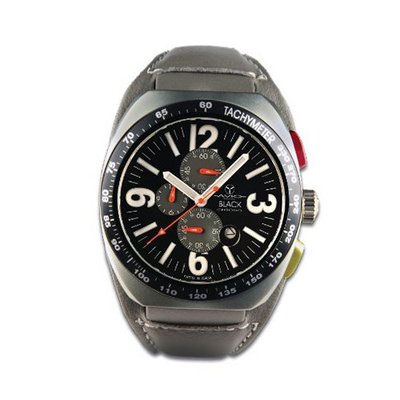 Avio Milano Quartz with Black Dial Chronograph Display and Green Leather Strap BK 4800