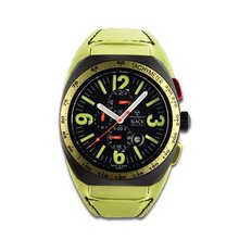 Avio Milano Quartz with Black Dial Chronograph Display and Green Leather Strap BK 4806