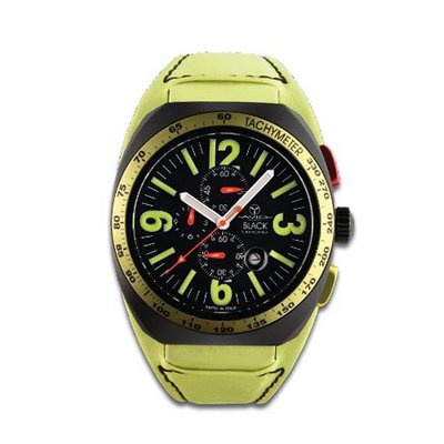 Avio Milano Quartz with Black Dial Chronograph Display and Green Leather Strap BK 4806