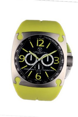 Avio Milano Quartz with Black Dial Chronograph Display and Green Rubber Strap MK AC 2003
