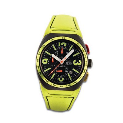 Avio Milano Quartz with Black Dial Chronograph Display and Yellow Leather Strap BK 5503