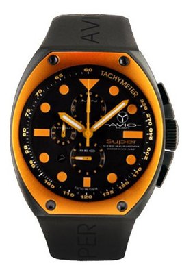 SA BK 2002 Super Tonneau Black PVD Steel Case Aluminum Interchangeable Bezel Luminous Chrono Tachymeter