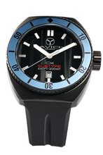 uAvio Milano SUB BK BL Subtype Black PVD Steel Blue Unidirectional Bezel Black Luminous Dial 