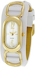 Avon Silver Dial White Leather Strap Ladies 1112411