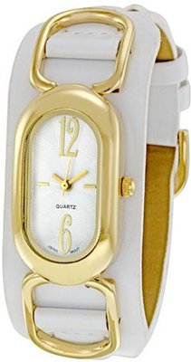 Avon Silver Dial White Leather Strap Ladies 1112411
