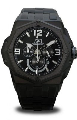 AWI Quartz Chronograph Carbon Fiber Top Ring/Black PVD Plating Case