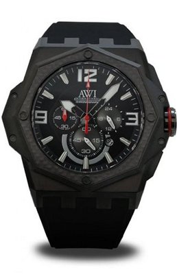 AWI Quartz Chronograph Stainless Steel/Carbon Fiber Top Ring/Black PVD Plating Case