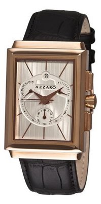 Azzaro AZ2061.53SB.000 Legand Rectangular Chronograph Rose PVD Silver Dial