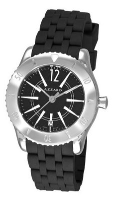 Azzaro AZ2200.12BB.010 Coastline Black Dial Black Rubber Strap