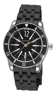 Azzaro AZ2200.12BB.01B Coastline Black Dial and Rubber Strap