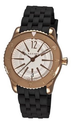 Azzaro AZ2200.52AB.050 Coastline Rose PVD Black Rubber Strap