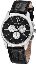 Azzaro New Legend Round Black Leather Strap Swiss Made Chronograph AZ2040.13BB.000