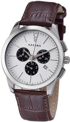 Azzaro New Legend Round Brown Leather Strap Swiss Made Chronograph AZ2040.13AH.000
