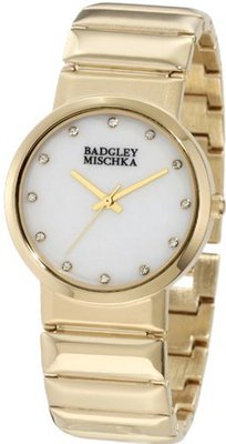 Badgley Mischka BA/1186MPGB Swarovski Crystal Accented Dial Gold-Tone Bracelet