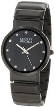 Badgley Mischka BA/1187BKBK Swarovski Crystal Accented Dial Black Ion-Plated Bracelet