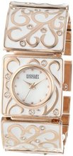 Badgley Mischka BA/1234WMRG Swarovski Crystal Accented Rose Gold-Tone White Enamel Bracelet