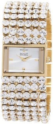Badgley Mischka BA/1288SVGB Swarovski Crystal Accented Gold-Tone Multi-Strand Bracelet