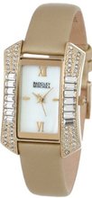 Badgley Mischka BA/1302WMGD Swarovski Crystal Accented Curved Rectangle Shaped Metallic Gold-Tone Strap
