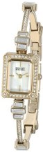 Badgley Mischka BA/1312WMGB Swarovski Crystal Accented Rectangular Gold-Tone Thin Bracelet