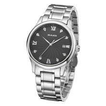 Baidi BBD-72044B Black Crystal Dial Roman Numerals Stainless Steel Bracelet
