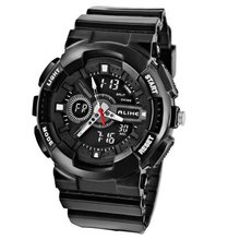 Baidi BBD-AK1383B Sport Analog-Digital Multi-Function Waterproof Black Rubber Strap