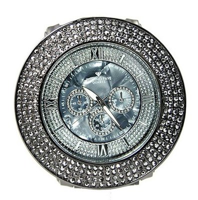 4 Row Black Cz, Gun Metal Black Mega Bling Dress 60mm Case