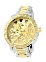 Big 2 Tone Hiphop Textured Cz 50mm Case Metal Link Bracelet