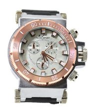 Big Heavy Sports Dress Steel & Copper Tone Block Case 69mm Bezel