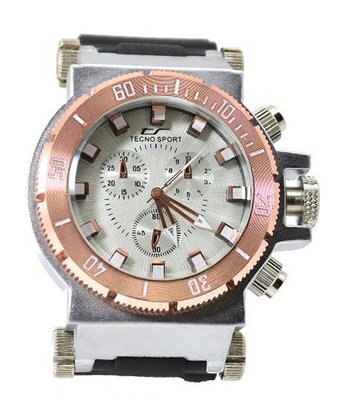 Big Heavy Sports Dress Steel & Copper Tone Block Case 69mm Bezel