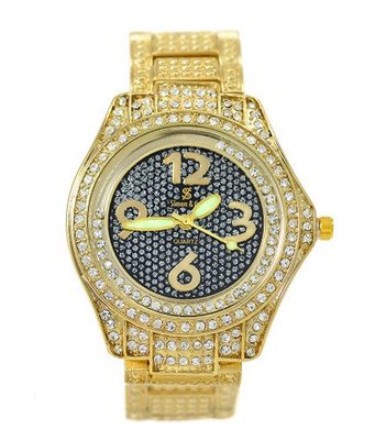 Clubbing Bling Ice Out Textured Link Bracelet