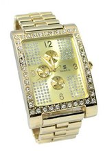 Dress Big Rectangle Gold Tone 57.5x39mm Bezel