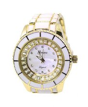 Geneva Ladies White Gold Tone 34mm Bezel