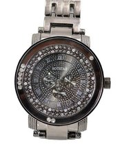 Gunmetal Black Hip Hop Iced Out 52mm Cz Race Bezel Link Bracelet