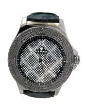 Ice Maxx Gunmetal Black Hiphop Dress with 53mm Bezel Diamond Accents