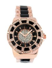 Ladies Dress Rose Gold Tone 39mm Cz Bezel