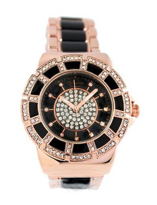 Ladies Dress Rose Gold Tone 39mm Cz Bezel