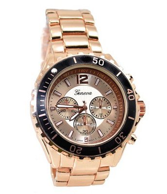 Rose Gold Tone Sports Dress 50mm Bezel 8" Link Bracelet