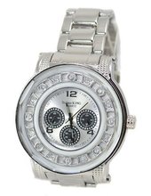 Silver Tone Hip Hop Iced Out 50mm Cz Bezel Link Bracelet