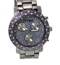 Techno Ice Gunmetal 50mm Cz Ice Out Bezel 9" Link Bracelet