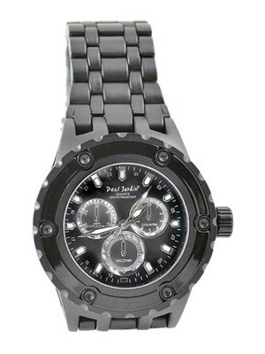 uBargain-Jewelry Black on Black 58mm Bezel Black Link Bracelet 