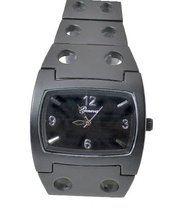 uBargain-Jewelry Black Tank Designer Styling 44mm Bezel Link Bracelet 