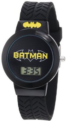 Batman Kids' BAT4065 Batman Black Tire Tread Rubber Strap