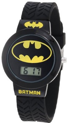 Batman Kids' BAT5041 Batman Black Tire Tread Rubber Strap