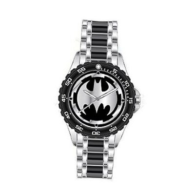 Batman Logo with Black Metal Bracelet Band (BAT8025)