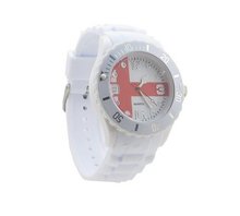 England Flag White Silicone Band