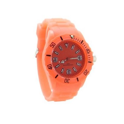 Neon Orange Silicone Band Glows In The Dark