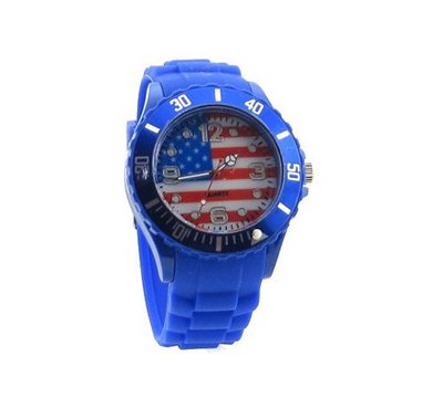 uBC Wear USA Flag Blue Silicone Band 