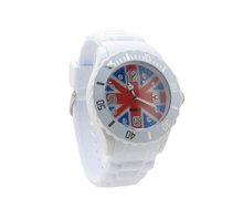 United Kingdom Flag White Silicone Band